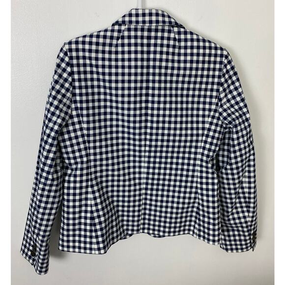 NEW Women J. Crew Gingham 2-button check plaid blazer sport jacket coat, M - Picture 4 of 5
